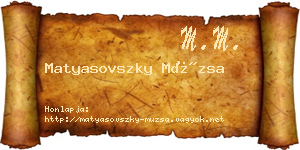 Matyasovszky Múzsa névjegykártya